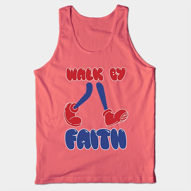 Walk by Faith - Retro Cartoon Legs Tank Top by WLK ON WTR Designs